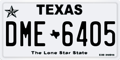 TX license plate DME6405