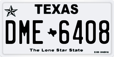 TX license plate DME6408