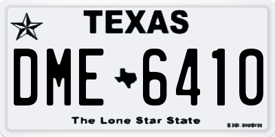 TX license plate DME6410
