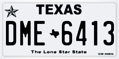 TX license plate DME6413