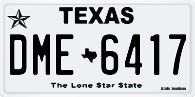 TX license plate DME6417