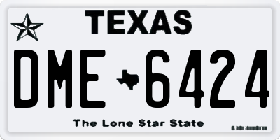 TX license plate DME6424