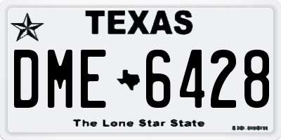 TX license plate DME6428