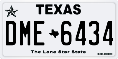 TX license plate DME6434