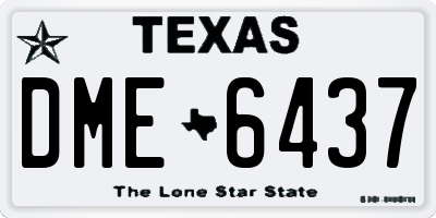 TX license plate DME6437