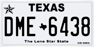 TX license plate DME6438