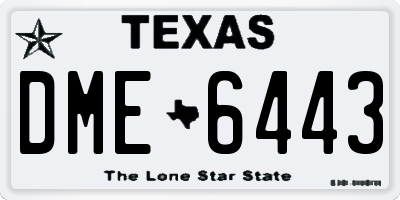 TX license plate DME6443