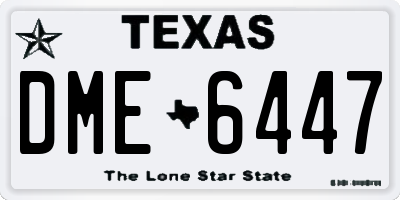 TX license plate DME6447