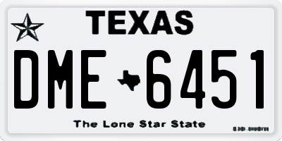 TX license plate DME6451