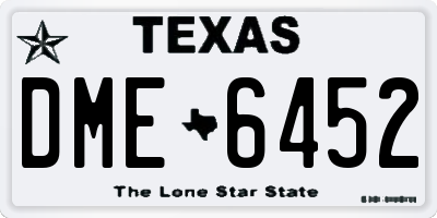 TX license plate DME6452