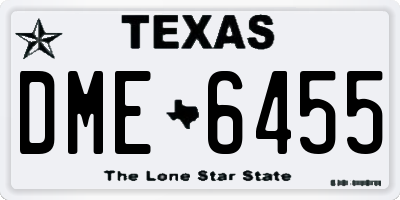 TX license plate DME6455