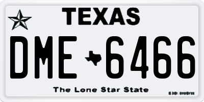 TX license plate DME6466