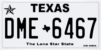 TX license plate DME6467