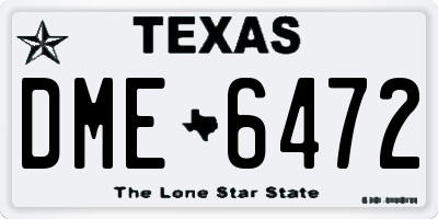 TX license plate DME6472