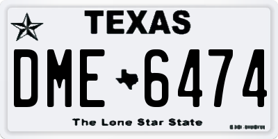TX license plate DME6474