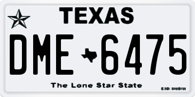 TX license plate DME6475