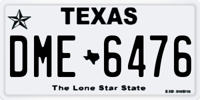 TX license plate DME6476