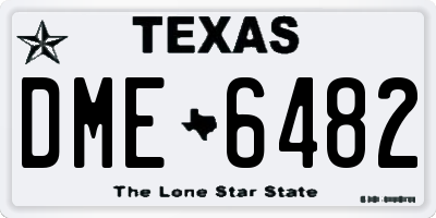 TX license plate DME6482