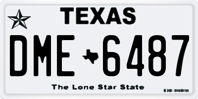 TX license plate DME6487