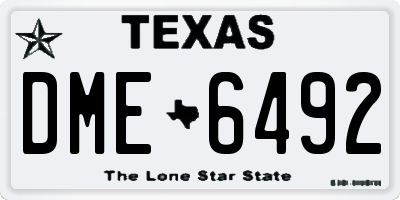 TX license plate DME6492