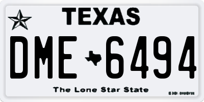 TX license plate DME6494