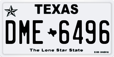 TX license plate DME6496