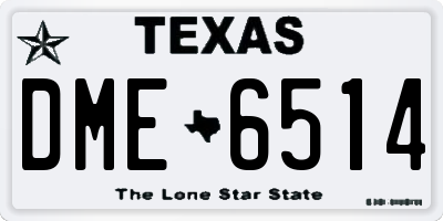 TX license plate DME6514
