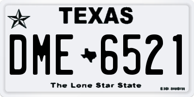 TX license plate DME6521
