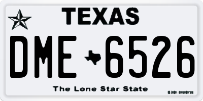 TX license plate DME6526