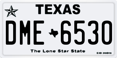 TX license plate DME6530