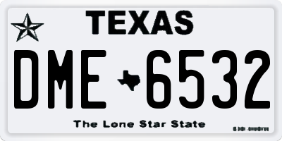 TX license plate DME6532