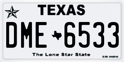 TX license plate DME6533