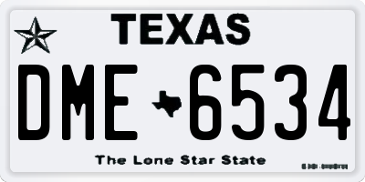 TX license plate DME6534