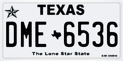TX license plate DME6536