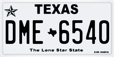 TX license plate DME6540