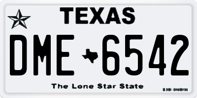 TX license plate DME6542