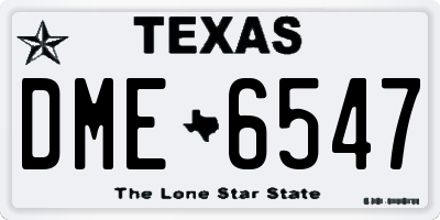 TX license plate DME6547
