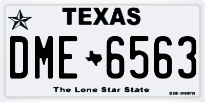 TX license plate DME6563