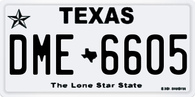 TX license plate DME6605