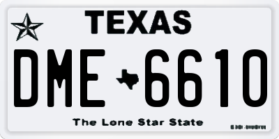 TX license plate DME6610