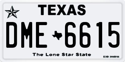 TX license plate DME6615