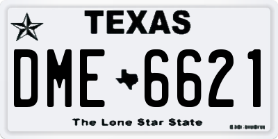 TX license plate DME6621