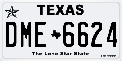 TX license plate DME6624