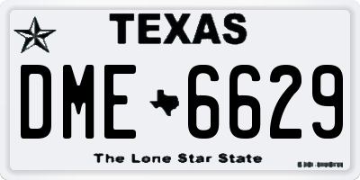TX license plate DME6629
