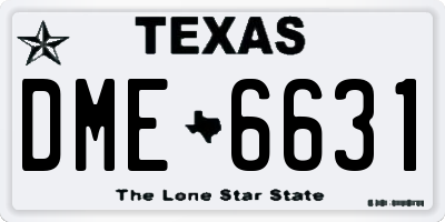TX license plate DME6631