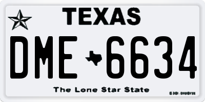 TX license plate DME6634
