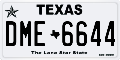 TX license plate DME6644