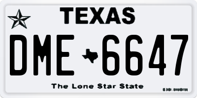 TX license plate DME6647
