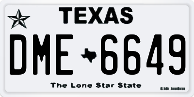TX license plate DME6649
