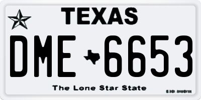 TX license plate DME6653